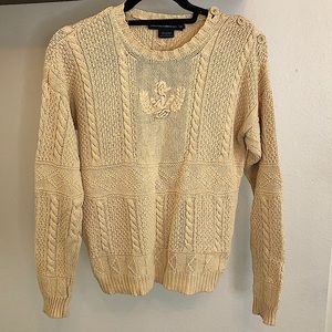 Ralph Lauren Sport Cream Vintage Cable Sweater